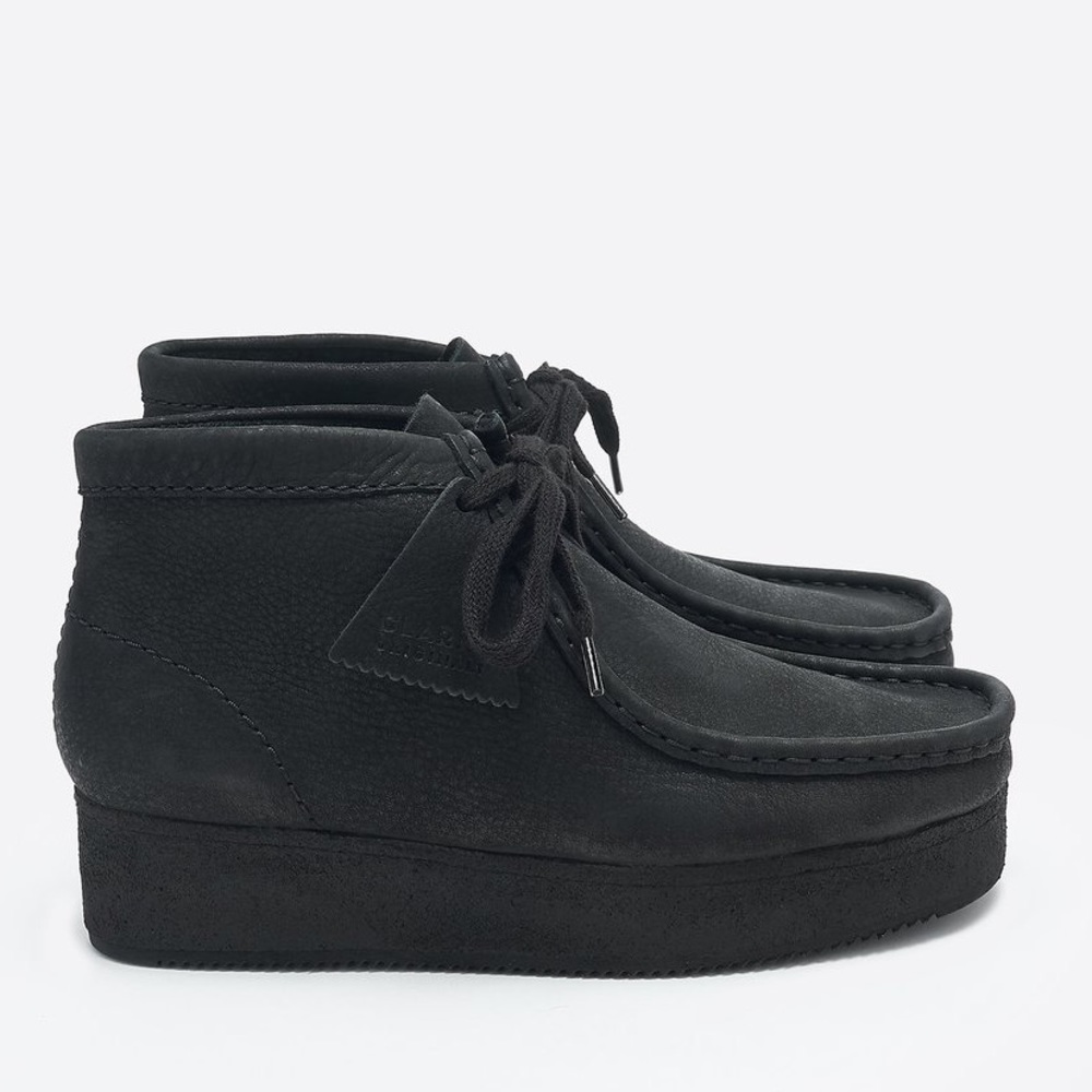 Clark’s Original’s Women’s Wallabee Wedge in Black Nubuck NWT